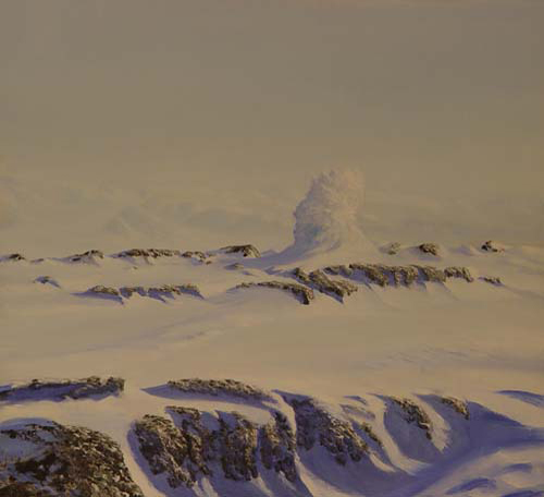 Fumerole on Erebus Anarctica Oil Paintings David Rosenthal Antarctic Artist